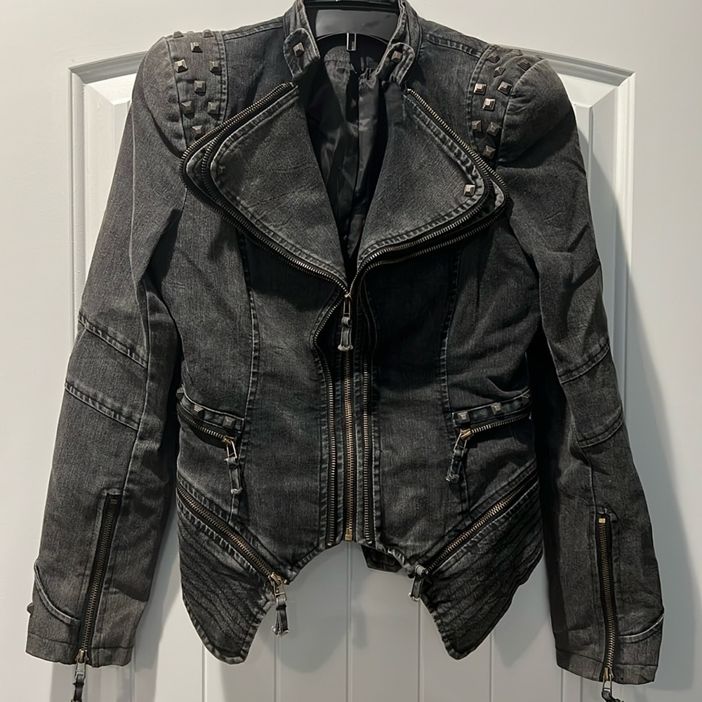 Studded Black Denim Jacket
